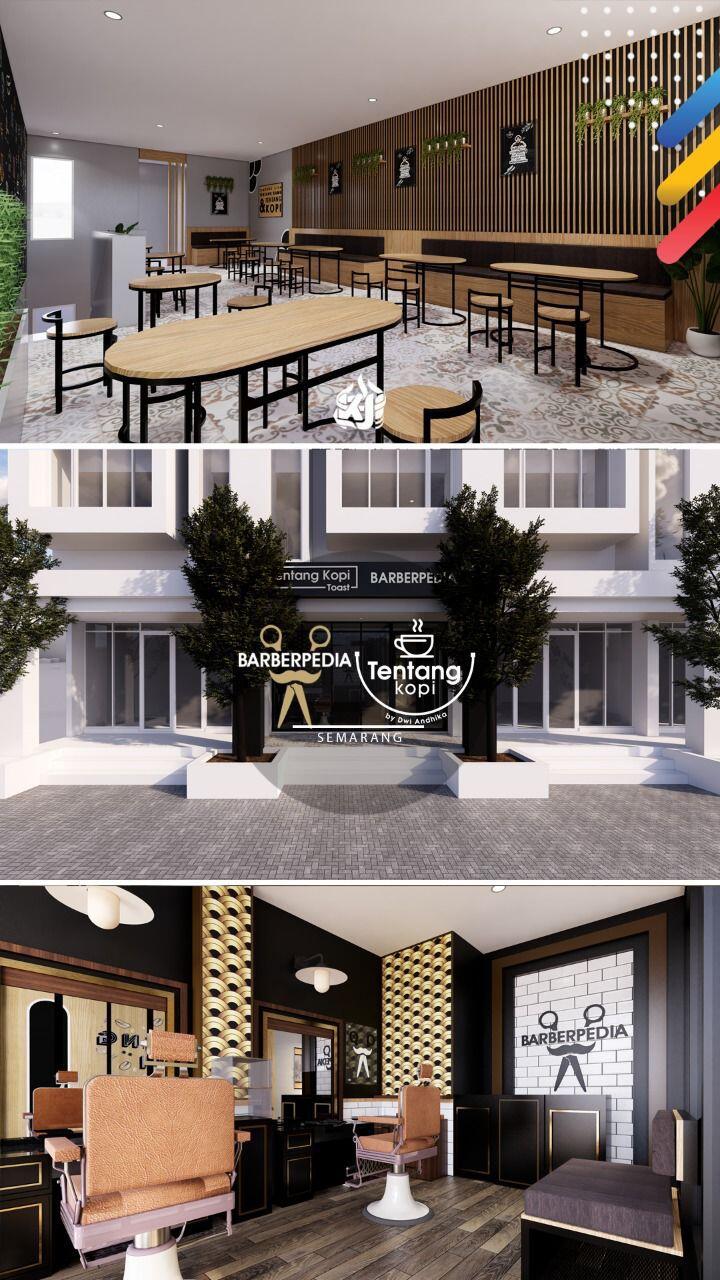 Design 3d Barbershop Barberpedia x tentang kopi Semarang