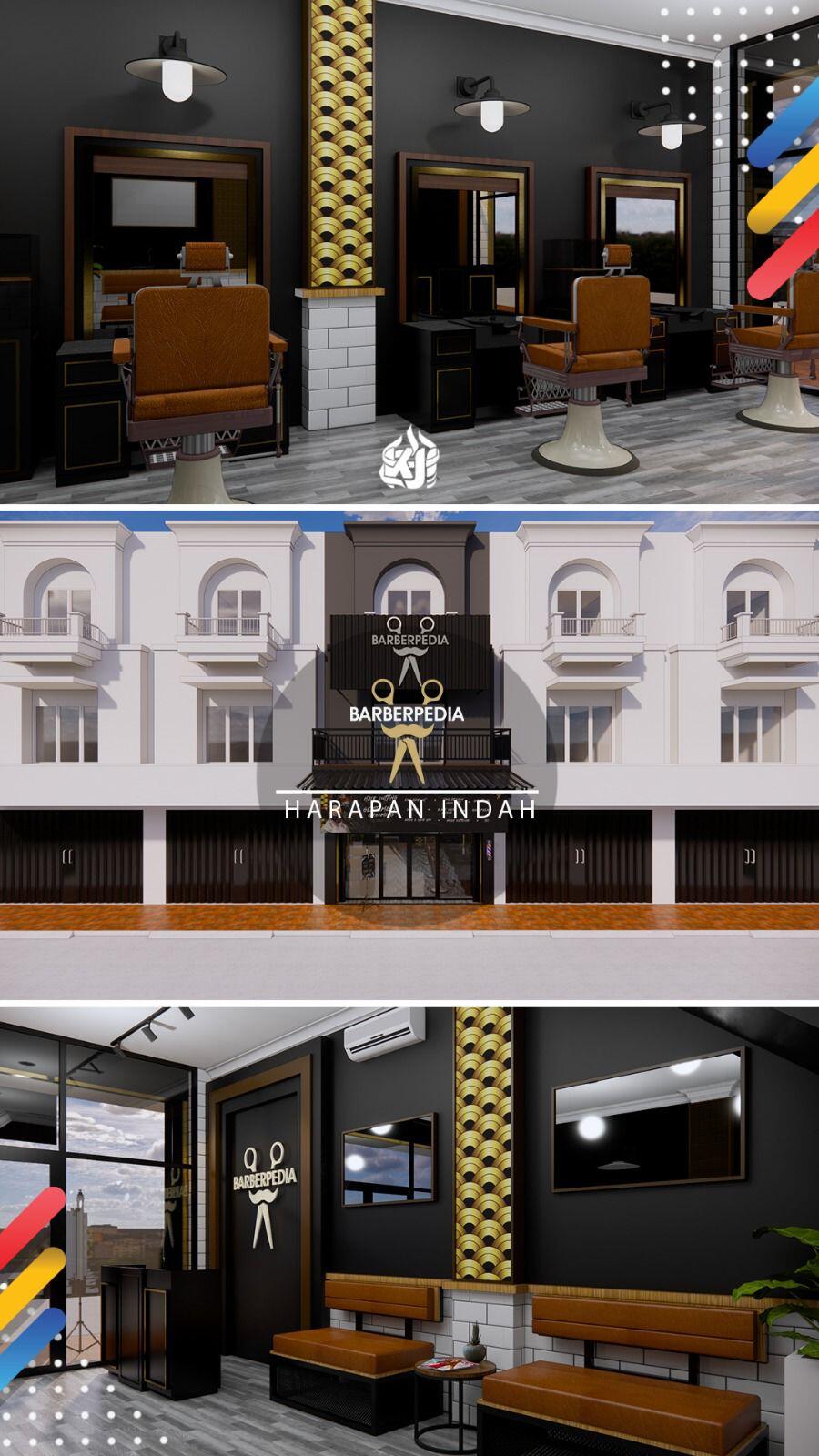 Design 3d Barbershop Barberpedia Harapan Indah